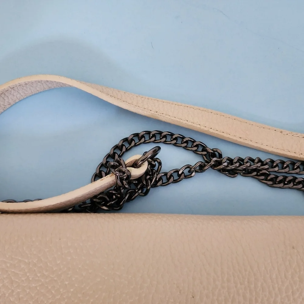 NWOT Revolve House of Harlow 1960‎ Cream White Leather Stud Clutch Crossbody Bag